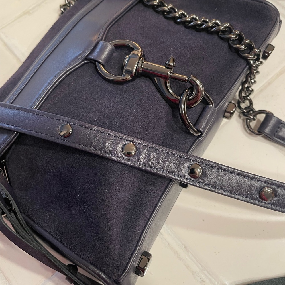 MINKOFF crossbody/satchel. Midnight Blue suede/leather. Smoke free. 9x7x2.